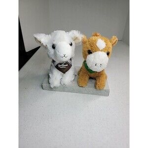 2 Bob Evans Farms Tater Sheep and Cinnamon Horse Plush Toy 7” Stuffed Animal